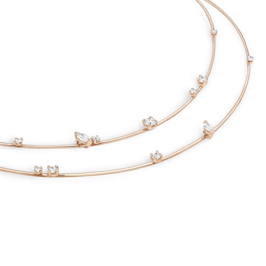 Collana 'Balance' 2 elementi in oro rosa BALANCE | CL GIR 2 FAU9R CT 0,64
